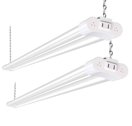 Hykolity 2 Pack 4FT Linkable LED Shop Light for Garage, 4400lm, 4FT 42W Utility Light Fixture, 5000K Daylight LED Workbench Light with Plug, Hanging Hykolity