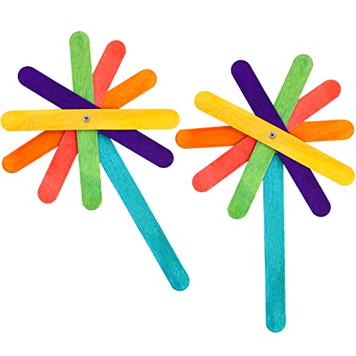 Okllen 1000 Pack Colored Craft Sticks, 6 Inch Wooden Popsicle Sticks, Ice Pop Ice Cream Sticks Jumbo Wood Sticks for Kids' Art, DIY Projects, Home Okllen