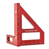 BOXmime Imperial 3D Multi-Angle Measuring Ruler,45/90 Degree Aluminum Alloy Woodworking Square Protractor, Miter Triangle Ruler High Precision Layout BOXmime