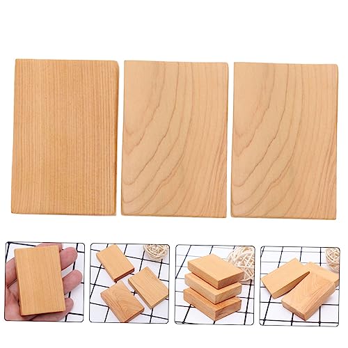 VILLFUL 3pcs Block Craft Toys Unfinished Wood Cutout Puzzle Toy Rectangular Wood Jewelry Accessories Wood Cube for Craft Wood Toys Puzzle Accessories VILLFUL