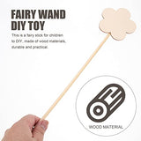Toyvian 8pcs Girl Fairy Wands Stickers Unfinished Princess Wand Kit Homemade DIY Wood Flower Wand DIY Wooden Star Wands Unfinished Wood Crafts for Toyvian