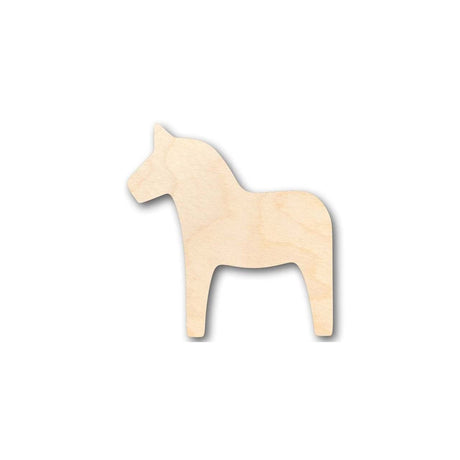 Unfinished Wood Dala Horse Shape - Animal - Craft - up to 24" DIY 4" / 1/2" 24 Hour Crafts