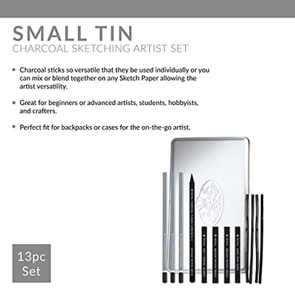 Royal & Langnickel RSET-ART2503 Small Tin Charcoal Drawing Art Set - WoodArtSupply