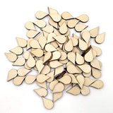 Artibetter 200PCS Drop Wooden Slices Unfinished Wood Pieces DIY Wood Embellishments Ornaments-15x10mm ARTIBETTER