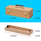 MEEDEN Medium Art Supply Storage Box - Multi-Function Solid Beech Wooden Chest/Art Tool Box with Lift Out Trays for Paint Brush, Pencil, Pastel, and MEEDEN