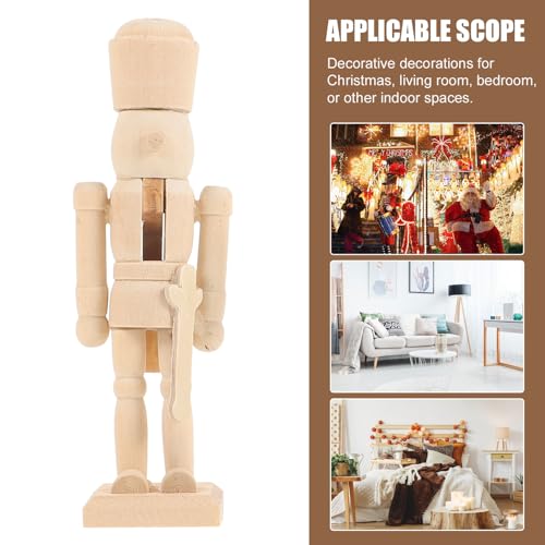 BESPORTBLE Christmas Unfinished Nutcracker: Unfinished Wood Nutcracker, 4.7 Inch Christmas DIY Nutcracker Figures for Christmas Arts Project (6Pcs) BESPORTBLE