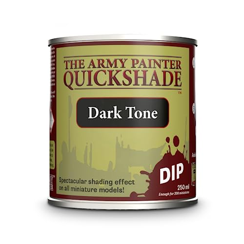 The Army Painter Quickshade Miniature Varnish for Miniature Painting, Dark Tone Model Paint Quickshade Varnish, Pot/Can, 250 ml, Approximately 8.45 - WoodArtSupply