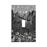 Xuejiaku Light Switch Cover Glitter Diamond Shiny Drips 1 Gang Wall Plate Cover Black Geometric Single Toggle Outlet Covers Decorative Switchplate Xuejiaku