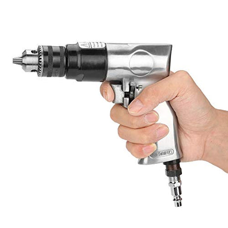 Air Drill 3/8,3/8Pneumatic Drill, 1700rpm 10mm High-speed CW/CCW Reversible Air Drill Pneumatic Drilling Tool for Furniture, Hardware, Machinery Semme