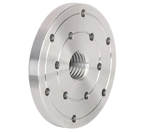 VINWOX 4" Wood Lathe Steel Faceplate, 1”x8TPI Spindle Thread Woodworking Machine Chuck Face Plate VINWOX