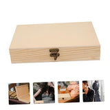 NOLITOY 2 Pcs Storage Box Unfinished Wood Storage Storage Case Locking Chest Wood Tray Jewelry Organizer Case Wood Storage Case Iron With Lock Case NOLITOY