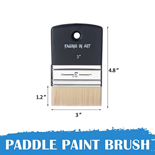 Falling in Art Flat Paddle Paint Brush, Scale Brush for Oil and Acrylic Paints,3 Inch Falling in Art