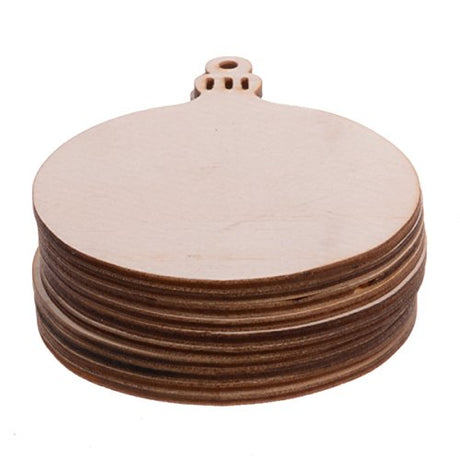 Christmas Wooden Crafts Hanging Ornaments Christmas Tree Decoration Unfinished Wood Cutouts for DIY Blank Slices to Paint (10PCs Round Style) YEEQIN