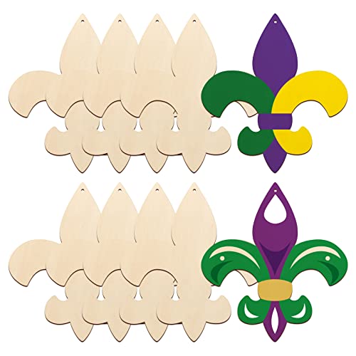 Large Size 7 inch Wooden Mardi Gras Ornaments to Paint, DIY Blank Unfinished Round Wood Discs Ornament for Crafts Farmhouse Home Hanging - WoodArtSupply