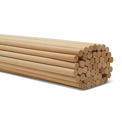 Dowel Rods Wood Sticks Wooden Dowel Rods - 1/2 x 60 Inch Unfinished Hardwood Sticks - for Crafts and DIYers - 2 Pieces by Woodpeckers