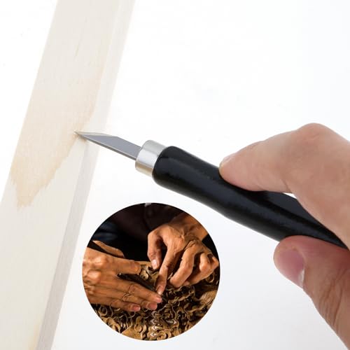 Omninmo Wood Carving Knife Set - 10 PCS Hand Carving Tool Set Whittling Knife Art Craft Caving Tool Kit for DIY Sculpture Omninmo