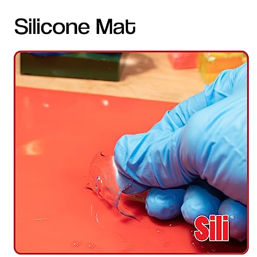 Sili 7 Piece Epoxy/Resin Complete Mixing Kit Featuring The Red Silicone Mat for Jewelry Making • Woodworking • Pen Blank Mixing and General Epoxy Sili