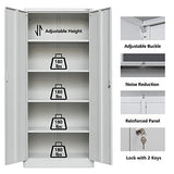 BESFUR Metal Storage Cabinet, 71" H Tall Metal Cabinets with 4 Adjustable Shelves and Locking Doors, Classic Steel Storage Cabinet for Home, School, BESFUR