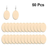 Unfinished Wood Blank Earrings 50pcs Wooden Craft Drop Dangle Earrings for DIY Jewelry Making Materials TOYANDONA