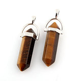 Mutilcolor 50pcs Gemstone Bullet Meditation Healing Pointed Chakra Crystal Stone Random Color Pendants for Necklace Jewelry Making Cmidy