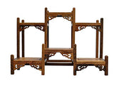 NWFashion Chinese Wooden Assemble Display Stand Symmetric Short Floor Curio Cabinets Shelf (1) NWFashion