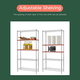 FDW 14" D×36" W×72" H Wire Shelving Unit Metal Shelf with 5 Tier Adjustable Layer Rack Commercial Strong Steel for Restaurant Garage Pantry FDW