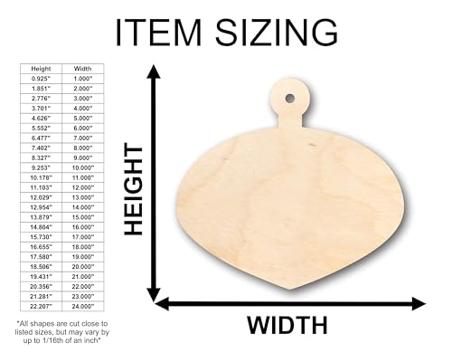 Unfinished Wood Ornament Christmas Tree Shape - Craft - up to 36" DIY 6" / 1/8" 24 Hour Crafts