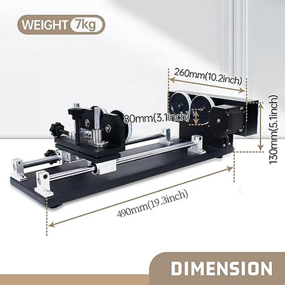 CNCTOPBAOS Engraver Rotary Axis Attachment,4 Wheels Rotary Roller Cutter Tool Auxiliary Accessory Kit,2-Phase Stepper Motor for 50W-130W CO2 Laser - WoodArtSupply