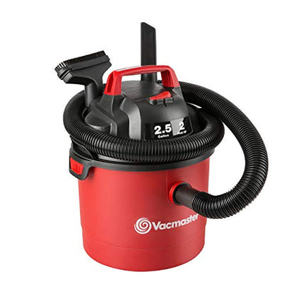 Vacmaster 2.5 Gallon Shop Vacuum Cleaner 2 Peak HP Power Suction Lightweight 3-in-1 Wet Dry Vacuum with Blower & Wall Mount Design for Cleaning Car,