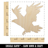 Patriotic American Bald Eagle Flying Unfinished Wood Shape Piece Cutout for DIY Craft Projects - 1/4 Inch Thick - 4.70 Inch Size Sniggle Sloth