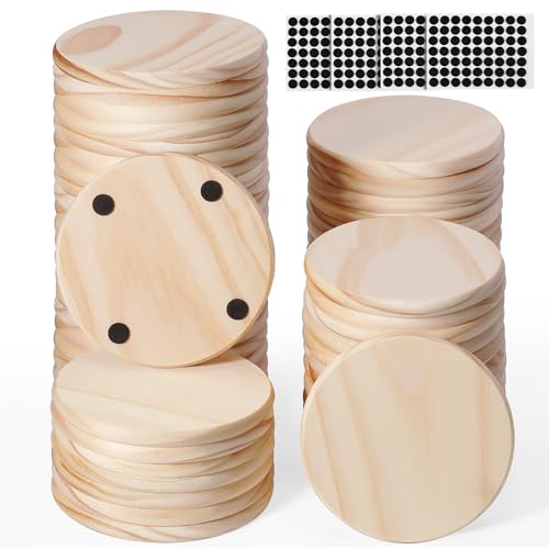 36 Pack Unfinished Wood Coasters, GOH DODD 4" Wood Slices for Nature Crafts & Wedding Decoration, Blank Coasters Wood Kit for DIY Architectural GOH DODD