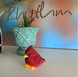 Selsela Cardinal Wood Red Bird Figurine Miniature Garden Statue Carving Home Decor Sculpture Small Animal Selsela