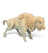 Puzzled 3D Puzzle Buffalo Wood Craft Construction Model Kit, Fun & Educational DIY Bison Wooden Animal Toy Assemble Model Unfinished Crafting Hobby Puzzled