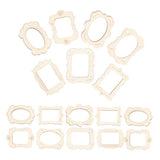 Operitacx 20pcs Small Photo Frame Wooden Shapes to Paint Blank Graffiti Cutouts Unfinished Wood Slices Undyed Photo Frame Pendants Wooden Picture Operitacx