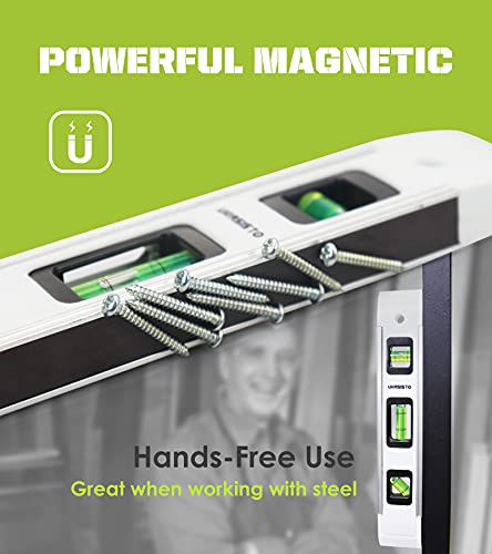 URASISTO 2 Pack Torpedo Level 9-INCH Level with 45°/90°/180° Bubbles, Small Measuring Tool URASISTO