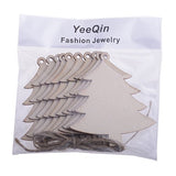 Christmas Wooden Crafts Hanging Ornaments Christmas Tree Decoration Unfinished Wood Cutouts for DIY Blank Slices to Paint (10PCs Christmas Tree YEEQIN