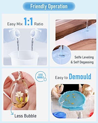 Nicpro 2 Gallon Crystal Clear Epoxy Resin Kit, Not Yellowing & Bubbles Free Food Safe Resin for Coating and Casting, Craft DIY, Jewelry Making Art, Nicpro