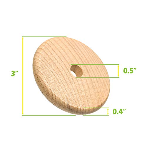 Natural Unfinished Wooden Disc Beads in 3 Inches – DIY Arts and Crafts Projects and More - WoodArtSupply