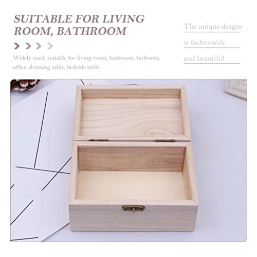 TOYANDONA 5Pcs Unfinished Wooden Boxes, Unfinished Wood Boxes Unpainted Wooden Boxes for Crafts DIY Wood Box with Hinged Lid Art Hobbies Jewelry Box - WoodArtSupply