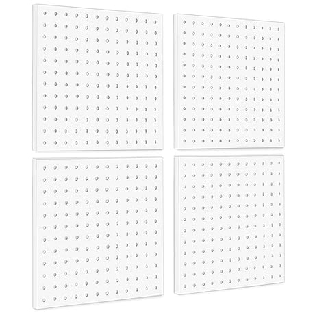 BELLO YON 4Pcs Pegboard, Peg Board, Pegboard Wall Organizer Panels Accessories, Mount Display Pegboard Kits, Metal Pegboard for Walls Garage Craft BELLO YON