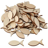 Uniquer 100 PCS Unfinished Wooden Fish Cutout Slices,Blank Wooden Solid Fish Slices for DIY Painting Crafts,Ocean Theme Party Uniquer