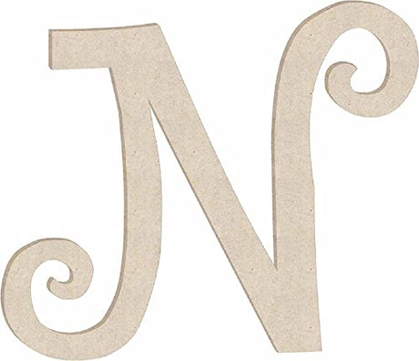 9 Inch Wooden Letters Curlz N Monogram Inital, Unfinished Girl Alphabet Nursery Decor Letter, Paintable Wall Art DIY NEXTCraft