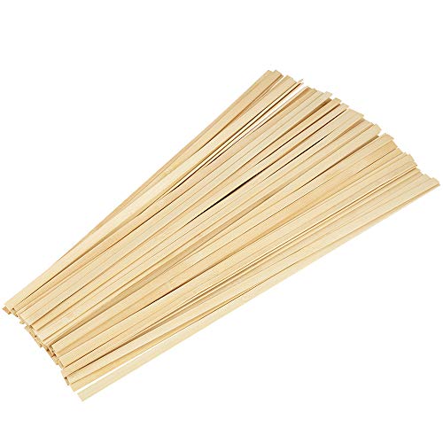 Pllieay 100 Pieces Bamboo Sticks, Wood Strips Wooden Extra Long Sticks for Crafting (15.7 Inches Length × 3/8 Inches Width) - WoodArtSupply