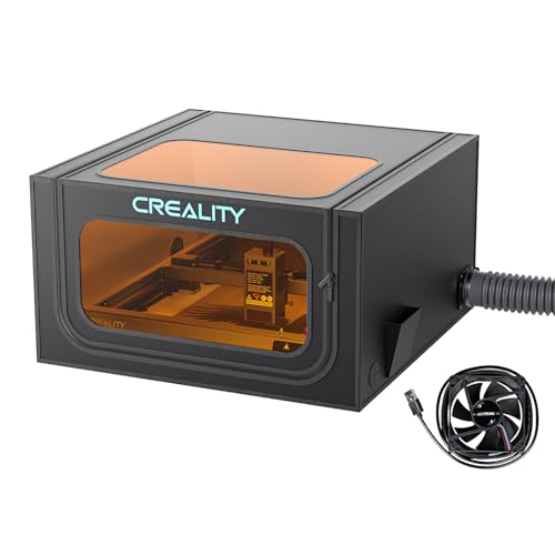 Creality Laser Engraver Enclousre Pro,Fireproof and Dustproof Protective Cover with Exhaust Fan 4000RPM,28.3 x 28.3x 15.7in Against Odor and Noise - WoodArtSupply