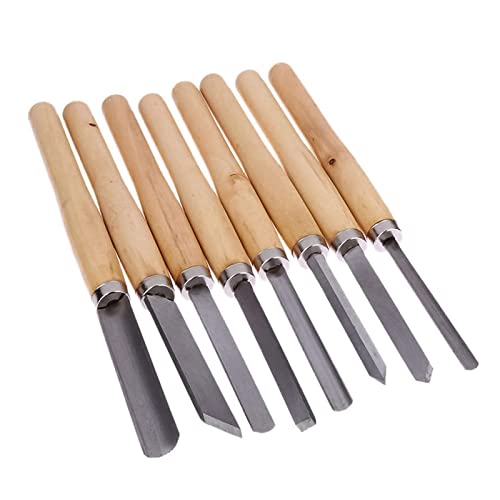 Wood Turning Tools, TWSOUL 8 Piece Manganese Steel Lathe Chisel Set with Wood Handle for Beginner to Intermediate - WoodArtSupply