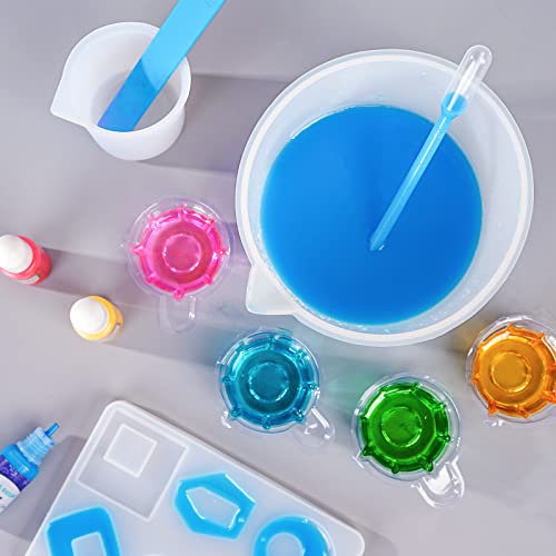 LET'S RESIN Silicone Measuring Cups,Resin Supplies with 600ml/20oz&100ml Thickening&Polishing Resin Mixing Cups,Easy to Clean,Silicone Stir LET'S RESIN