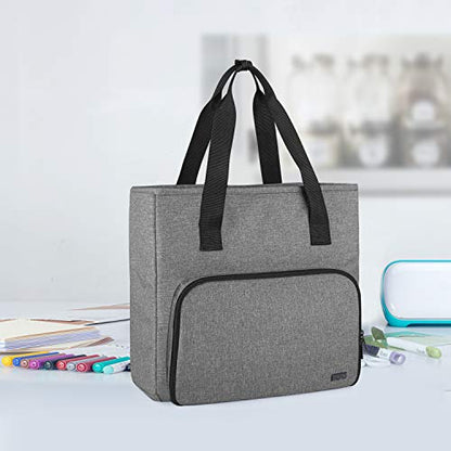 LUXJA Tote Compatible with Cricut Accessories, Carrying Bag Compatible with Cricut Supplies (Bag Only, Patent Design), Gray