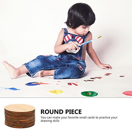 Operitacx 15pcs Round Bamboo Unfinished Wood Circle Unfinished Round Discs Spring Wooden Cutout Unfinished Bamboo Chips Christmas Toys Kid Toys Operitacx