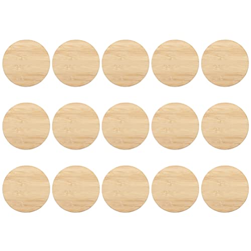 Operitacx 15pcs Round Bamboo Unfinished Wood Circle Unfinished Round Discs Spring Wooden Cutout Unfinished Bamboo Chips Christmas Toys Kid Toys Operitacx