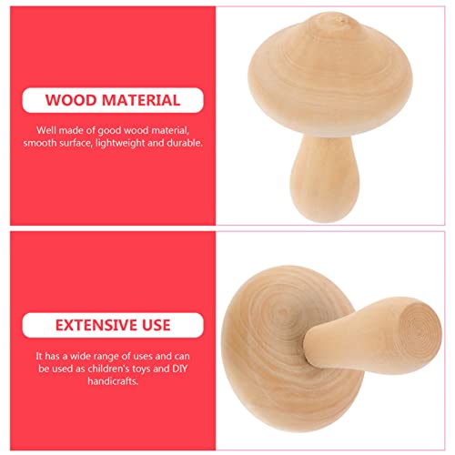 MAGICLULU 10pcs Unfinished Wooden Mushroom Unpainted Wood Mushrooms Set Various Sizes Wooden Mushroom for Arts Projects